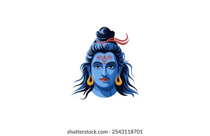 Illustration of Lord Shiva with traditional elements.