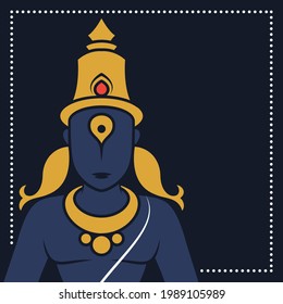 
Illustration of Lord Vitthal aka Pandhari, Pandurang, Vithu Mauli, Pandharinath, Vithoba from Famous Hindu Temple of Pandharpur, Maharashtra, India; Creative Conceptual Vector Graphic Art.