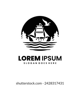 illustration lorem ipsum silhouette logo design