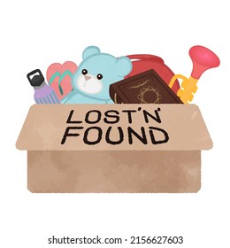 Illustration Of Lost And Found Box 02