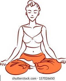 Illustration of lotos pose