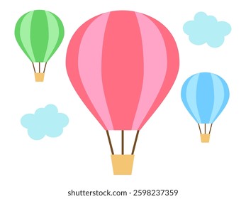 Illustration of lots of colorful balloons flying