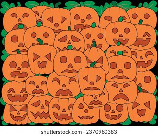 ilustración de muchas calabazas

