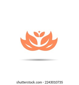 Illustration of a Lotus Flower. Can be used as a Logo, Brand, Symbol or Icon. Suitable for Spa, Massage, Beauty Care Products, Skin Care and Cosmetic businesses.