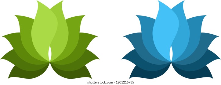 Illustration of lotus flower in different variants