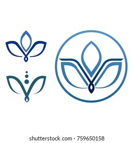 Illustration of lotus flower in different variants