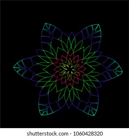 Illustration of lotus flower in style. Gradient lotus pattern