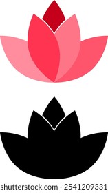 Ilustração de uma flor de lótus. Arte vetorial.