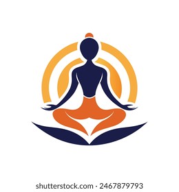 Illustration of lotus yoga pose icon