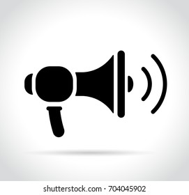 Illustration of loud speaker icon on white background