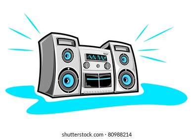 illustration of loud speaker on abstract background