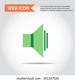 Illustration of loud speaker, volume indicator, vector, web icon, flat.