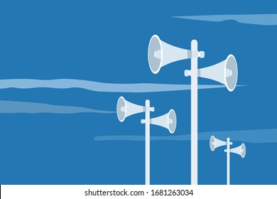 Illustration Of Loud Speakers In The Outdoor