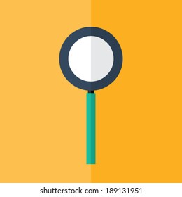 Illustration of Loupe icon over orange