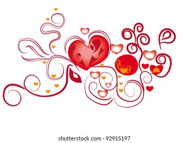 illustration with love abstract heart