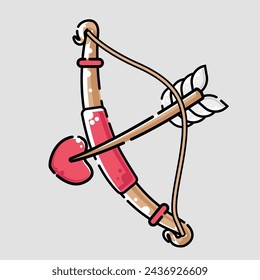 illustration love arrow wedding ornament