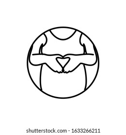 Illustration love baby pregnant women silhouette logo vector design 