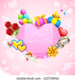 illustration of love background with heart and balloon