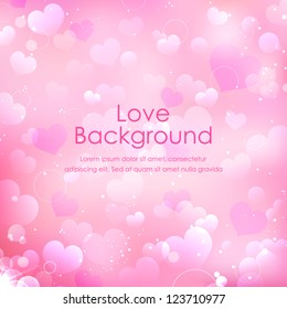 illustration of love background with many heart