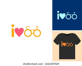 ILLUSTRATION I LOVE BIKE SIMPLE DESIGN VECTOR. GOOD FOR YOUR TSHIRT