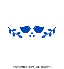 illustration of love birds kissing