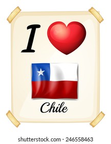 Illustration of I love Chile sign