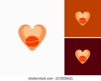 ILLUSTRATION LOVE COFFEE LOGO DESIGN VECTOR FOR YOUR BUSINESS