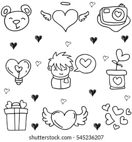 Illustration of love doodle theme