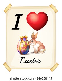 Illustration of I love Easter sign