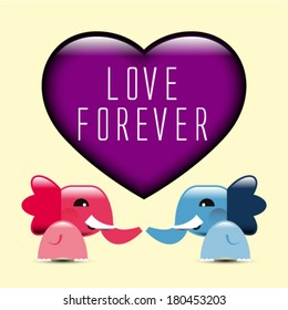 ILLUSTRATION OF LOVE ELEPHANTS