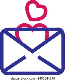 illustration of love email, sticker,tshirt print, vector illustration