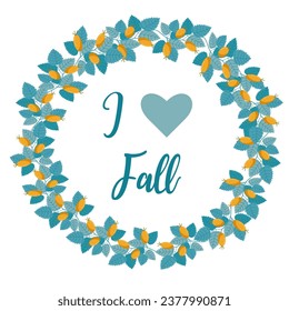 illustration I love fall leaves