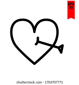 illustration of love flat icon