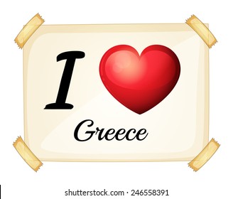 Illustration of I love Greece sign