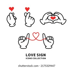 Illustration of a love hand sign.