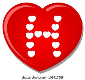 illustration of love heart font type