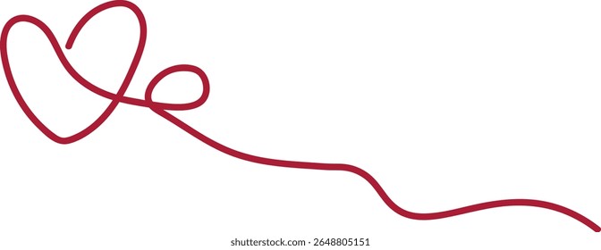 The Illustration of  love or heart Shape line drawing