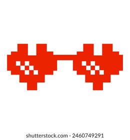 illustration Love heart shaped meme glasses.