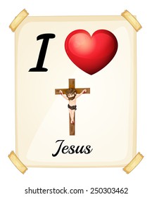 Illustration of I love Jesus poster