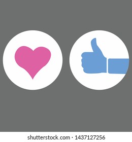 illustration of love and like flat design