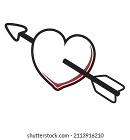 illustration of love logo symbol in digital picture on white background