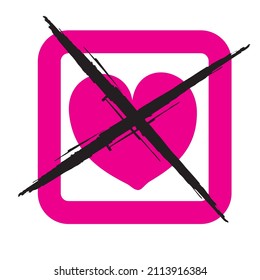 illustration of love logo symbol in digital picture on white background