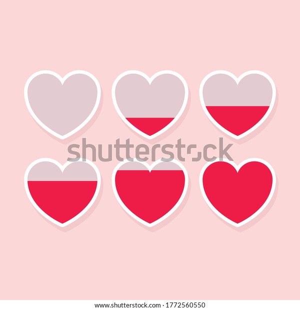 Illustration Love Meter Different Heart Rating Stock Vector (Royalty ...