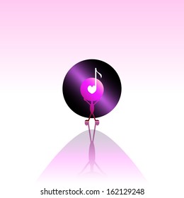 illustration of love to music