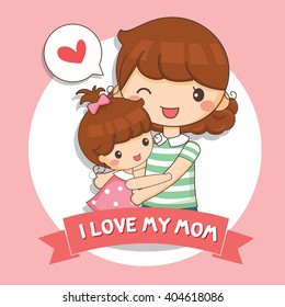 illustration of love my mom 