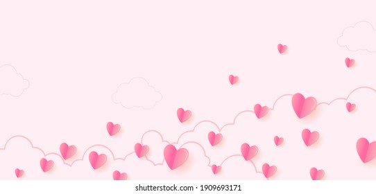 illustration of love and romance heart greetings background for Happy Valentine's Day