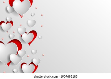 illustration of love and romance heart greetings background for Happy Valentine's Day