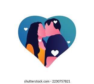  illustration of Love romantic people flat design