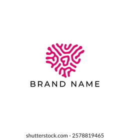 ILLUSTRATION LOVE ROOTS PINK COLOR LOGO ICON ECO NATURE TEMPLATE SIMPLE DESIGN ELEMENT VECTOR