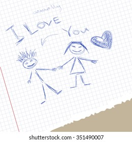 illustration of love scribble